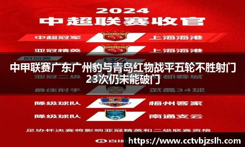 中甲联赛广东广州豹与青岛红物战平五轮不胜射门23次仍未能破门